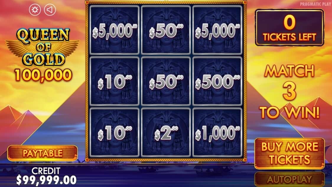 queen of gold scratch card demo