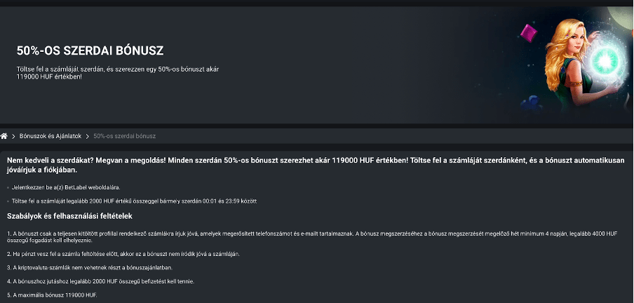 Betlabel Újratöltési bónusz