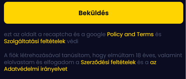 képernyőkép a regisztrációról a Slotsgem 2 lépés