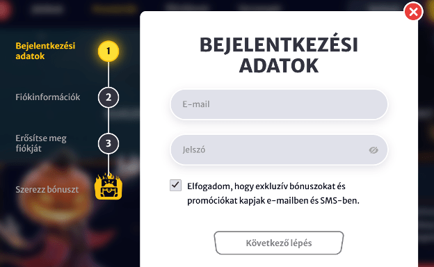 HellSpin Casino regisztráció 1 lépés