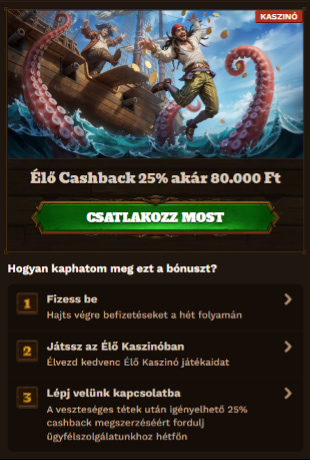 FatPirate Kaszinó Élő Cashback