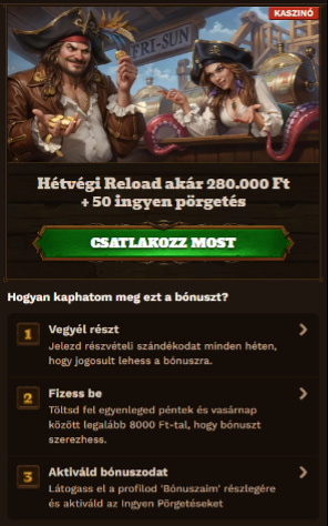 FatPirate Kaszinó Hétvégi Reload