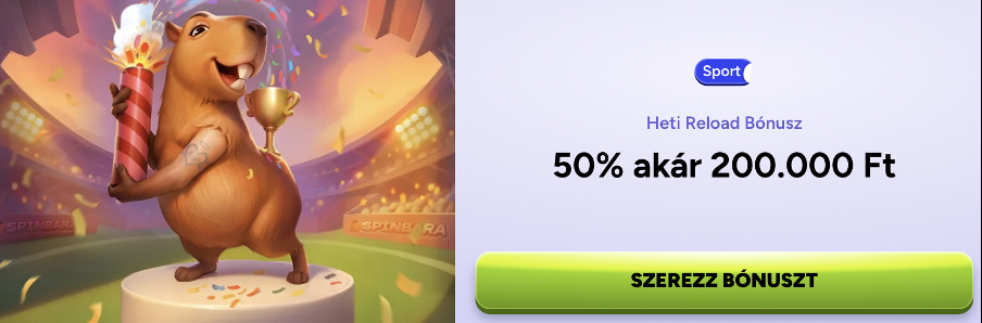 Spinbara Casino Heti reload bonusz
