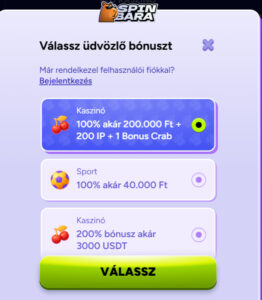 Spinbara Casino bónusz választék
